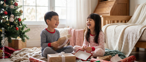 Two delighted young childre...