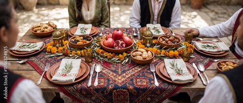 A vibrant table setting in ...