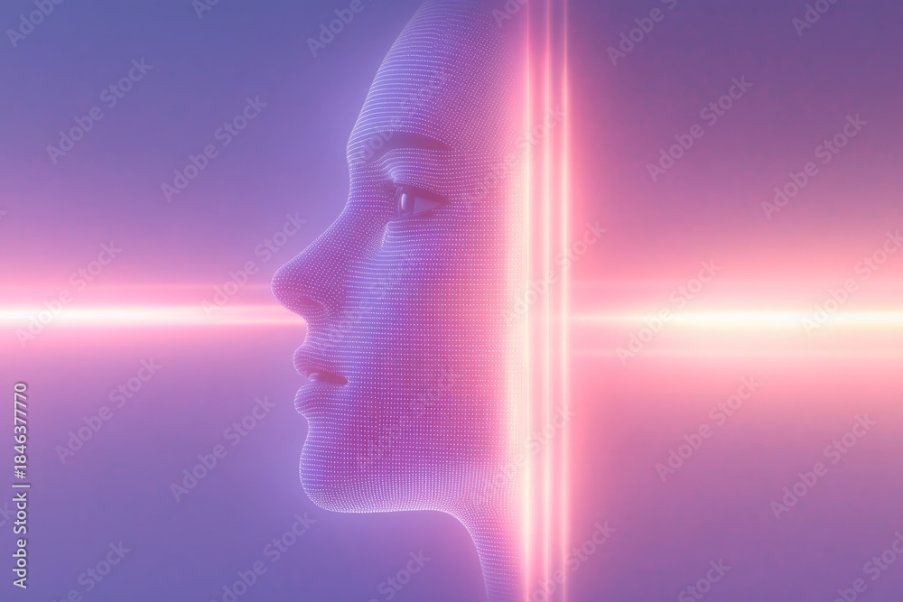 Obraz premium Futuristic ai chatbot interface with neon glow for technology design