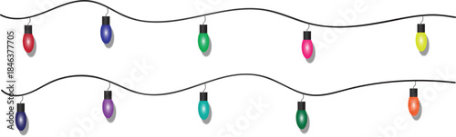 Cheerful array of multicolored decorative string lights glowing brightly, perfect for adding a festive and celebratory ambiance to holidays and special events