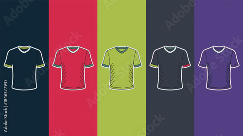 Colorful T-Shirts Set Illustration
