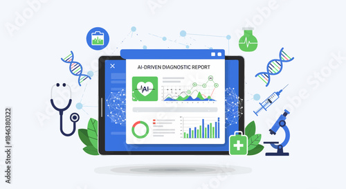 Ai Diagnostic Report Medical Tablet With Health Data And Tools