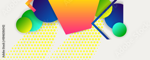 New color 2026 Dancing Cloud background with geometric elements, lines and dots for text, universal design, banner concept