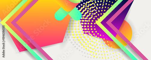 New color 2026 Dancing Cloud background with geometric elements, lines and dots for text, universal design, banner concept