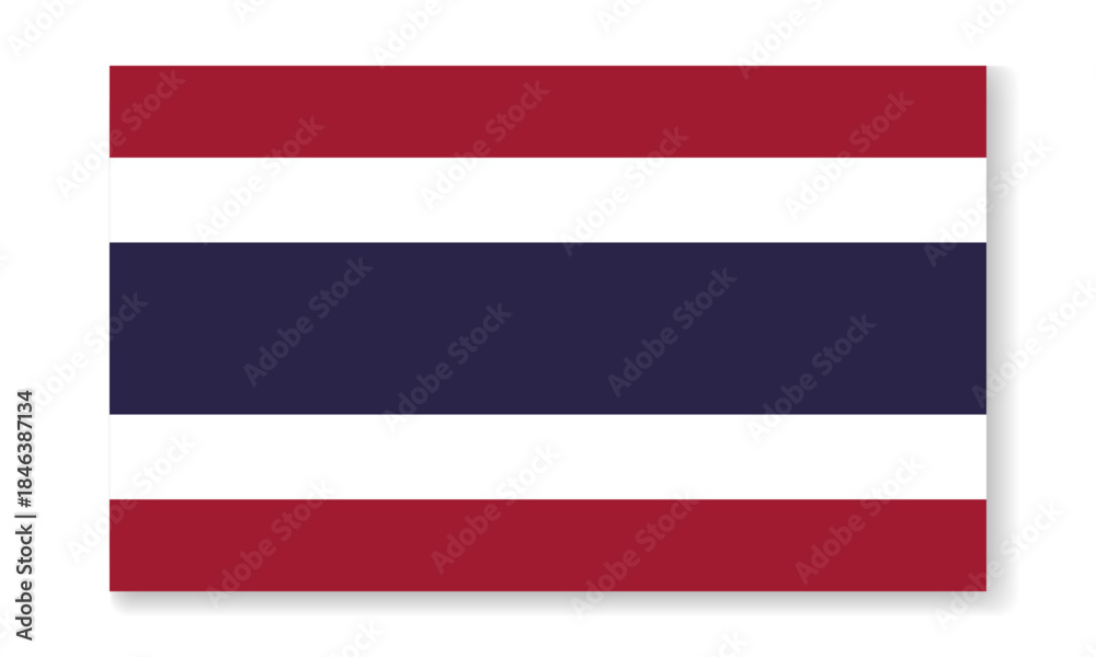 Fototapeta premium Thailand national flag in flat style. Vector flat background.