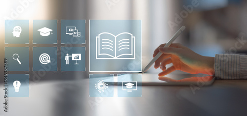 Digital Learning and Educational Resources Accessed on a Touchscreen Device in a Modern Environment.