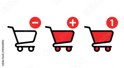 Shopping cart icons - Line and glyph solid icon set - Solid icons vector collection - Blue icon set - Icon vector - Flat Design Icon
