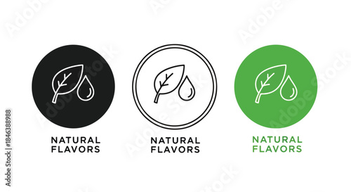 Natural flavors icon set - Line and glyph solid icon set - Solid icons vector collection - Blue icon set - Icon vector - Flat Design Icon