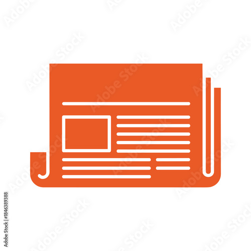 Newspaper icon in orange
