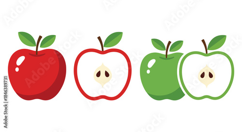 Apple icon set - Line and glyph solid icon set - Solid icons vector collection - Blue icon set - Icon vector - Flat Design Icon