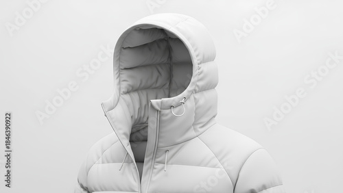 Warm white puffer jacket with a hood for ultimate cold weather comfort