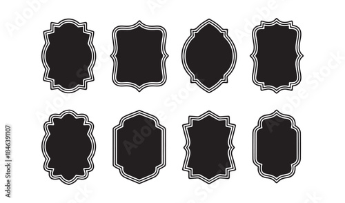Collection of decorative black labels Vector