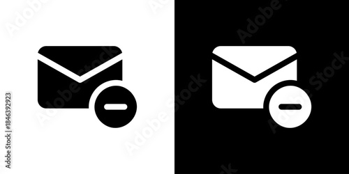 メール削除・解除のアイコン マイナスマークのシンプルUIベクター