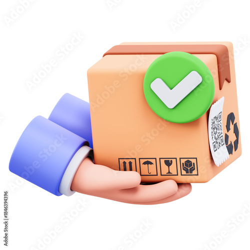 package delivered 3d illustration