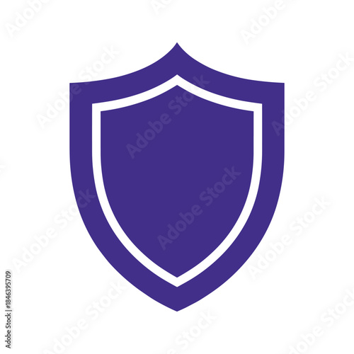 Purple shield icon on white background