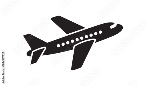 Modern airliner in flight Vector
