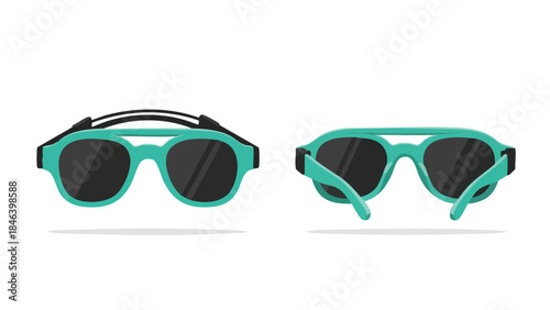 Turquoise Tinted Eyewear: Dual Perspectives on Stylish Summer Protection Against Harmful Rays