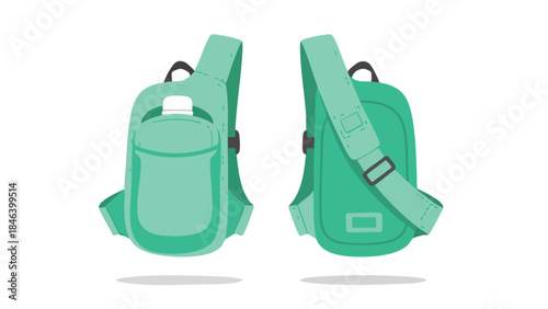 Turquoise sling bags with water bottle holder, fashionable casual style gear for urban explorers and minimalist travelers seeking lightweight