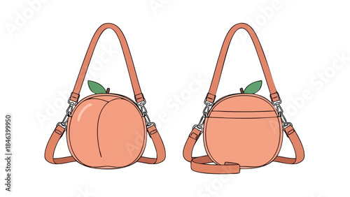 A Pair of Whimsical Peach-Shaped Shoulder Bags: Sweet, Stylish, and Perfectly Portable Accessories for Fashionable Individuals