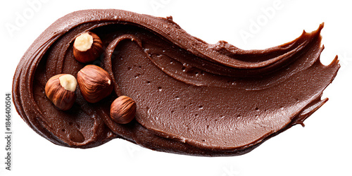 Rich chocolate hazelnut spread swirled with whole hazelnuts, a decadent sweet treat for breakfast or dessert