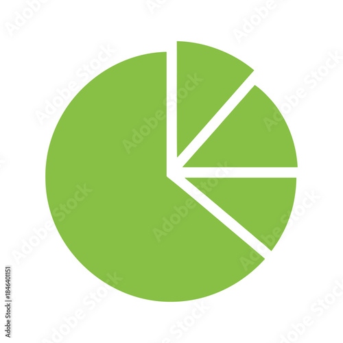 Green pie chart divided into three sections