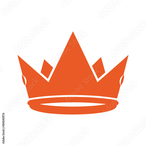 Orange crown icon on white background