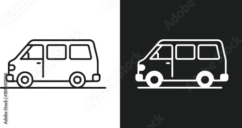 van silhouette profile transport icon simple vector design