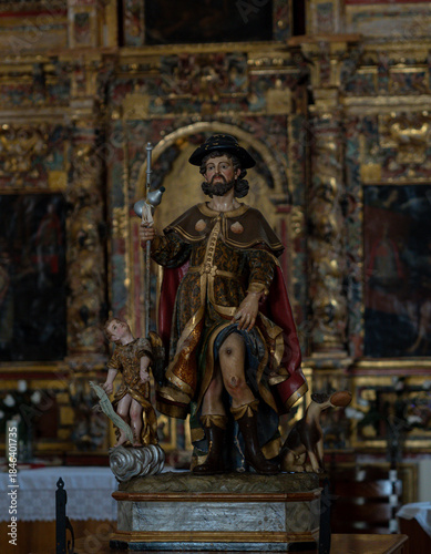 A statue of Saint Roque in the eremite of Villoslada de Cameros, Spain
