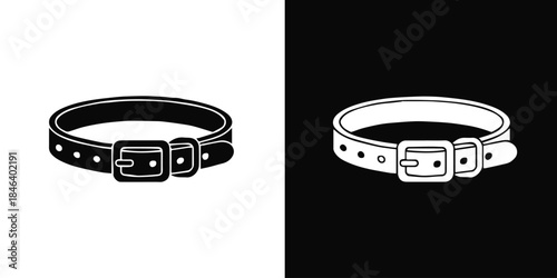 belt buckle icon vector with loop holes and simple outline design