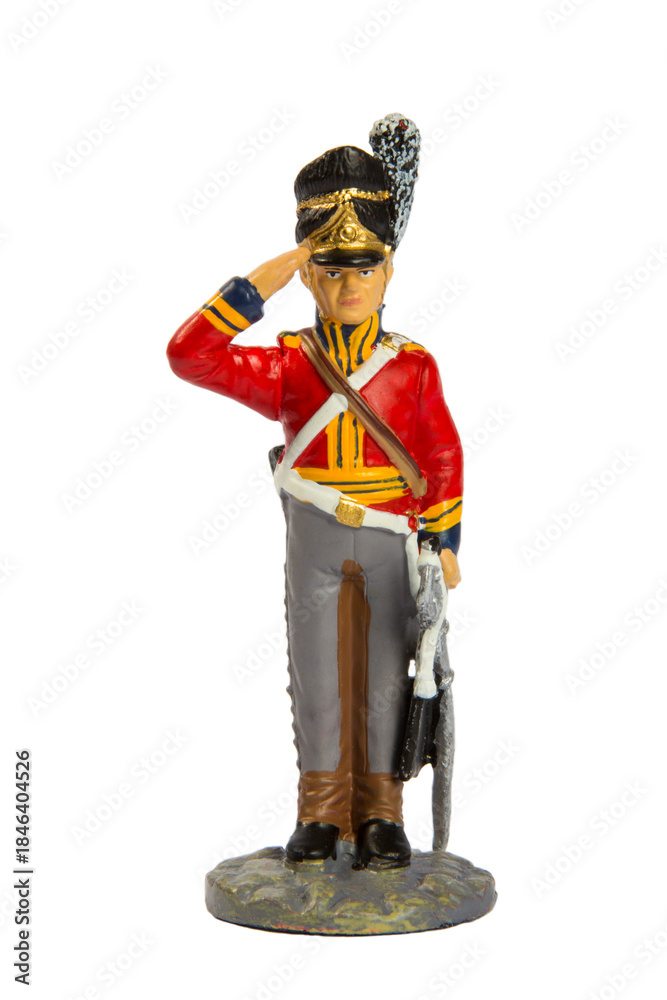Obraz premium Toy soldier on a white background