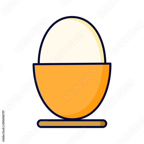 Egg isolated icon on white background.