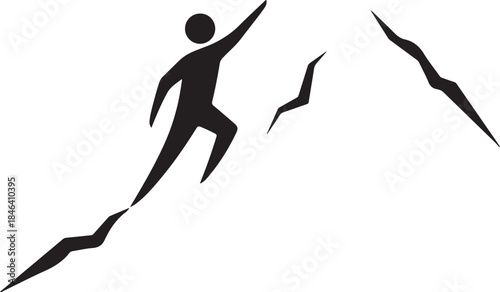 Silhouette of a runner on a mountain trail.