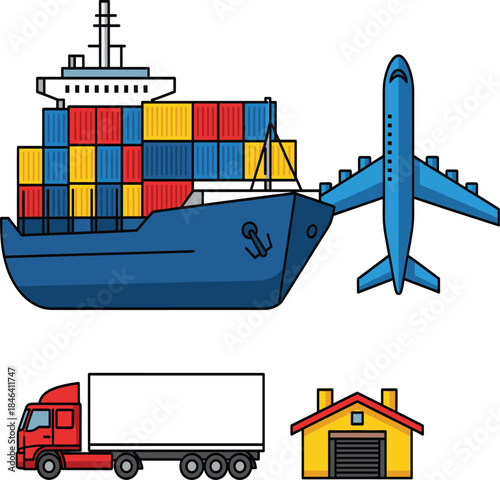 Simple Flat Colorful Megaphone Icon with "Announce" Text Vector