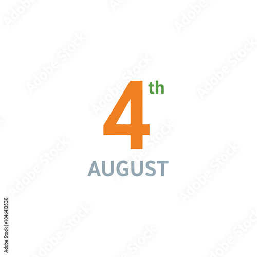 August 4th date graphic a simple yet effective visual for calendar entries and event marking this design clearly indicates the fourth day of August