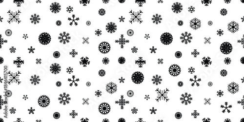Winter snow endless pattern.Seamless pattern with snowflakes . Christmas snow repeating pattern.Vector
