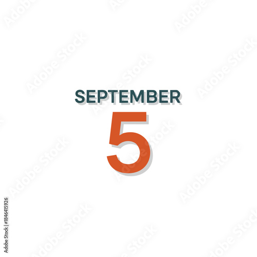 A clean graphic illustration emphasizing the fifth day of September, presented with clear typography for scheduling and marking significant calendar