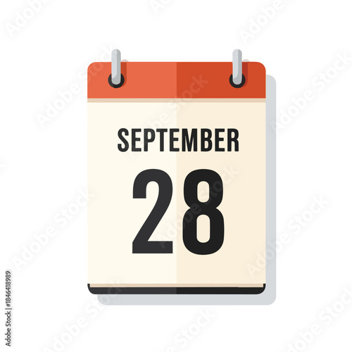 A vibrant digital rendering of a calendar page displaying September twenty-eighth, an essential visual element for timely planning and