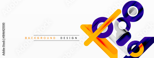 Abstract geometric shapes, vibrant colors, modern design elements. Minimalist composition, suitable for backgrounds, presentations.