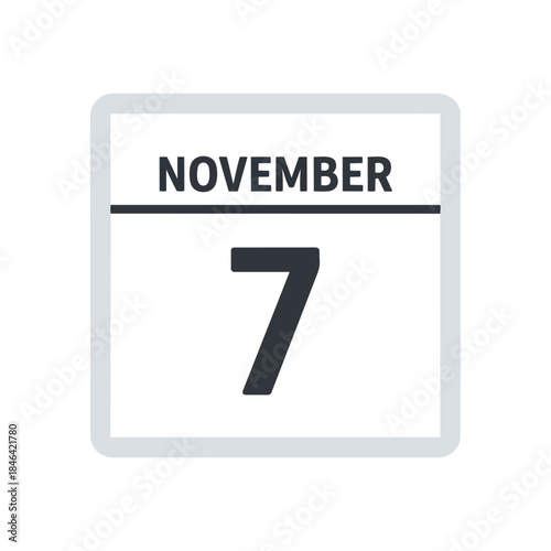 Modern digital calendar icon showing November 7 for effective planning and event scheduling