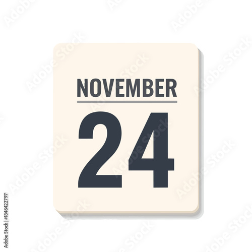 Digital Calendar Icon for November 24th Important Event Scheduling and Date Reminders