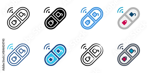 Keyless icons set multiple style vector collection. 
