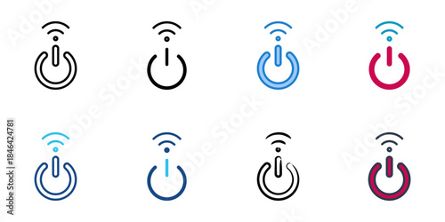 Smart power system icons set multiple style vector collection. 
