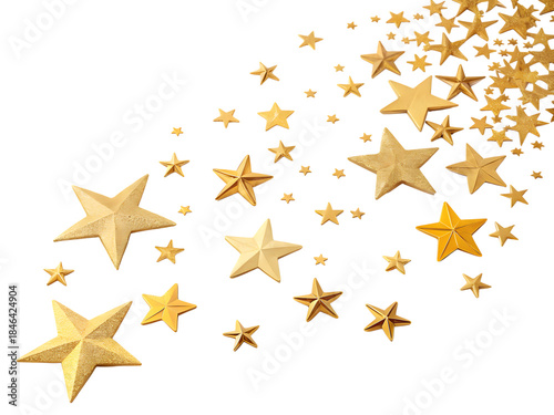 golden stars isolated on white background
