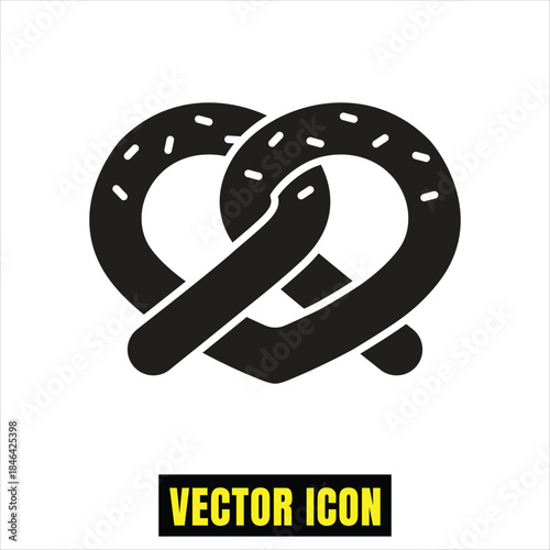 Classic pretzel vector icon featuring the traditional knotted design with subtle salt details Vector