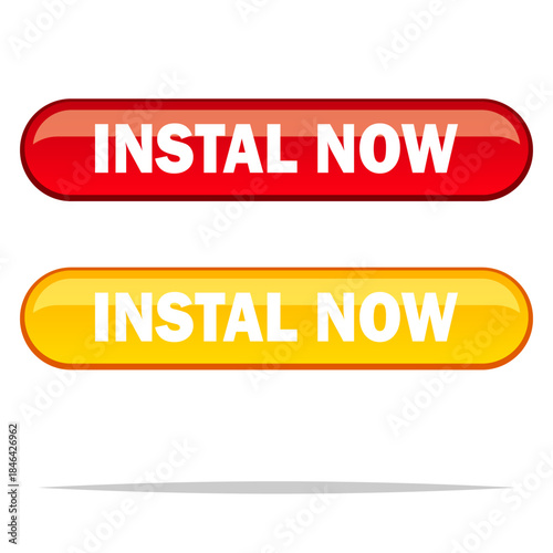 Instal now button vector isolated illustration