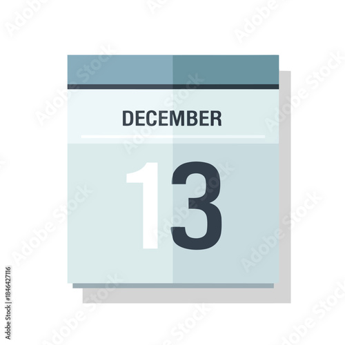 December 13th Calendar Icon for Seasonal Reminders and Important Date Marking