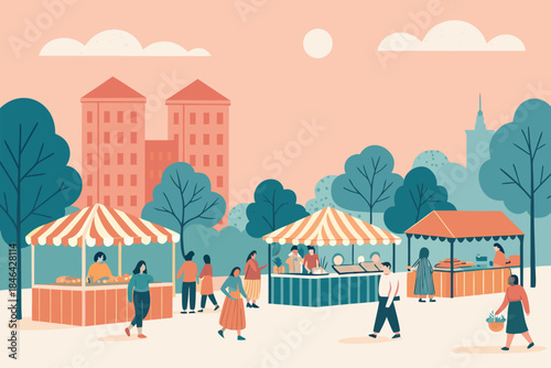 Street Market Fantasy Illustration
