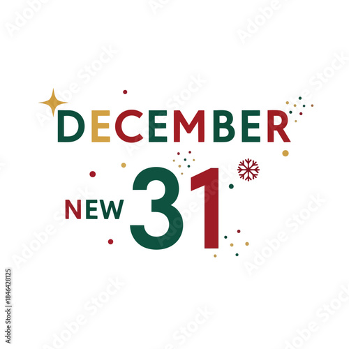 Vibrant graphic design celebrating the highly anticipated December thirty-first, marking the farewell to the current year and welcoming a fresh new