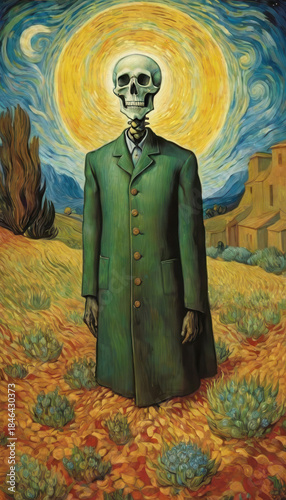 Von Gogh Stylized Skeletal Figure