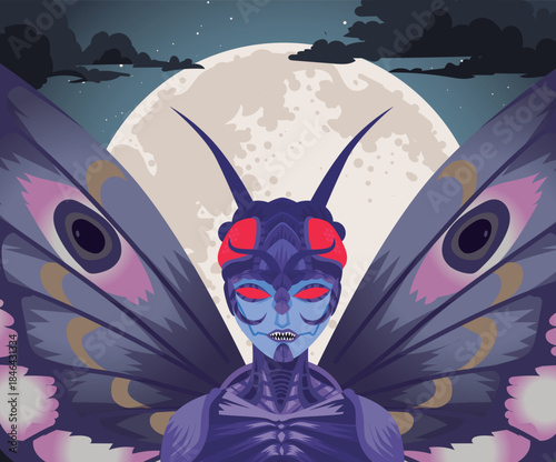 mothman insectoid cryptid monster with massive moth wings